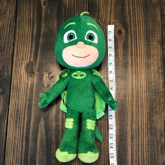 Disney PJ Masks Gekko Large Plush Backpack Toy Kids Stuffed Animal Play Green - Picture 7 of 8